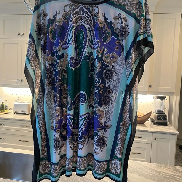 Mod INC INTERNATIONAL CONCEPTS caftan flowing top or cover up one size - Picture 12 of 17